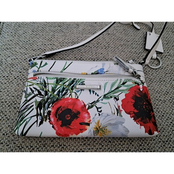 Dana Buchman White Red Floral   HOBO BAG  New - Picture 1 of 3